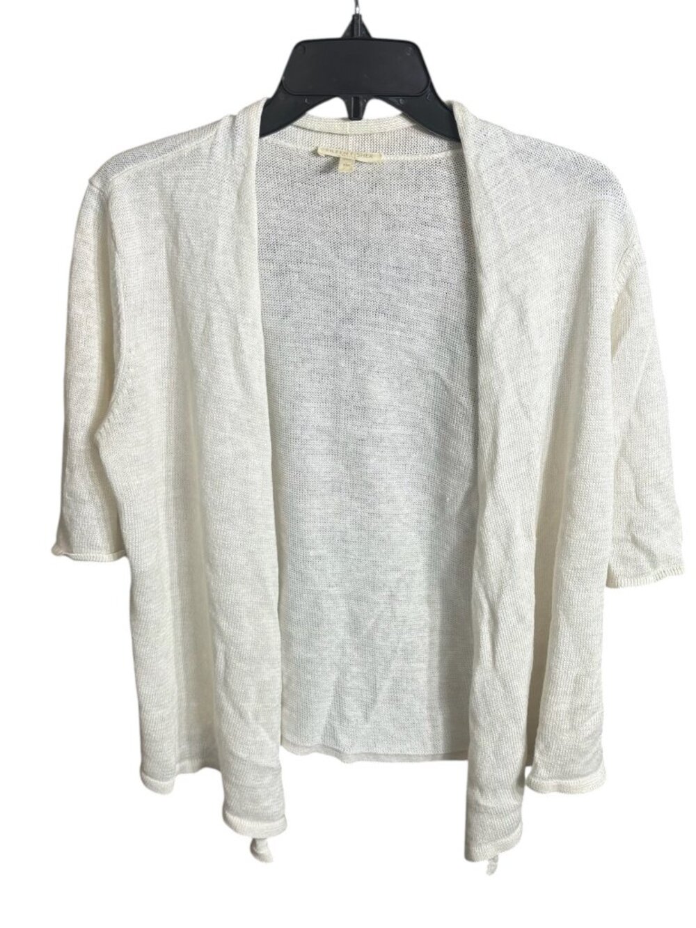 Elieen Fisher Cardigan Linen Sweater Knit White Size Petite Medium